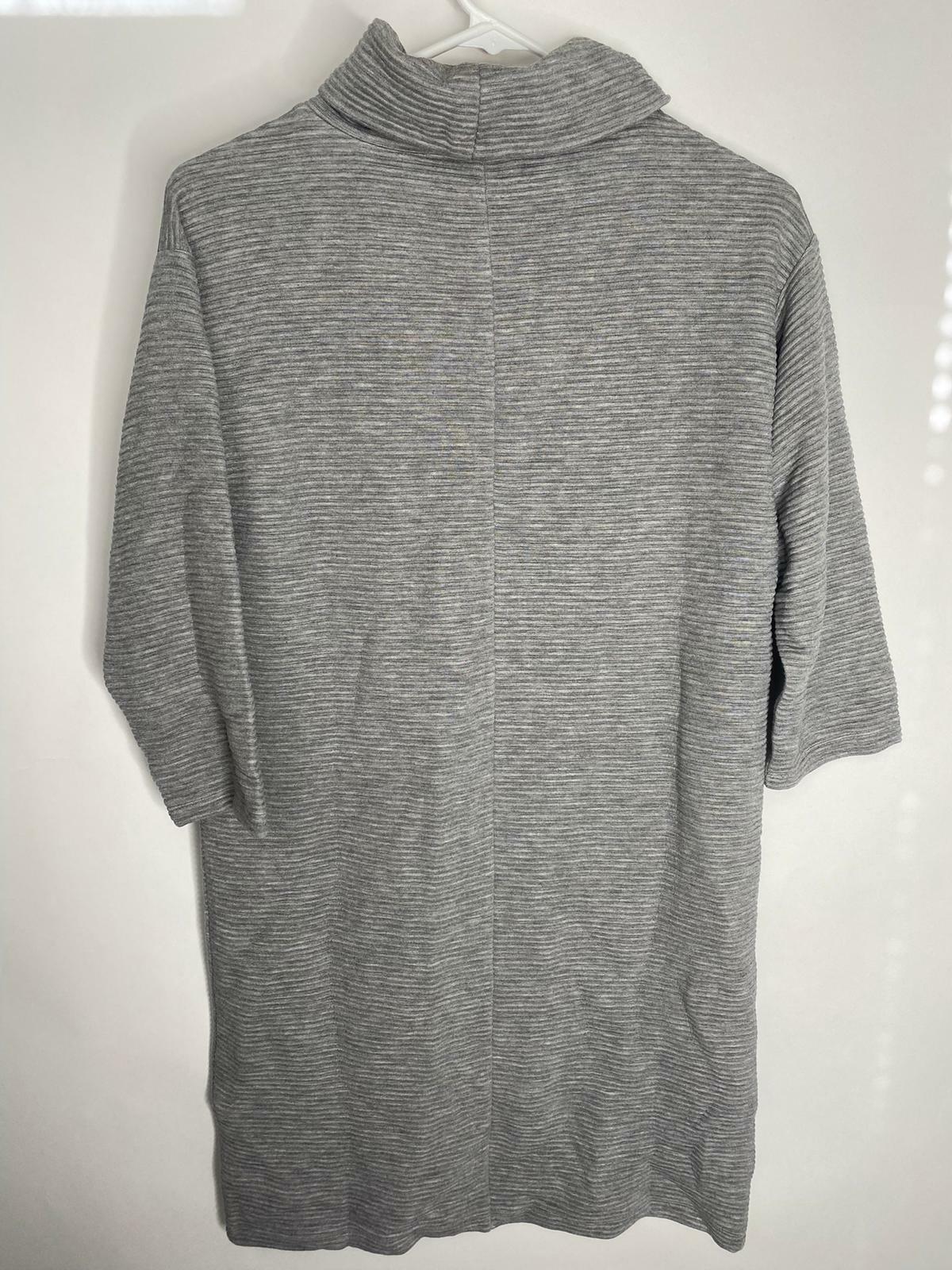 LOFT Womens XSP PXS Muted Grey Heather Funnel Cowl Neck Sweater Ribbed Dress