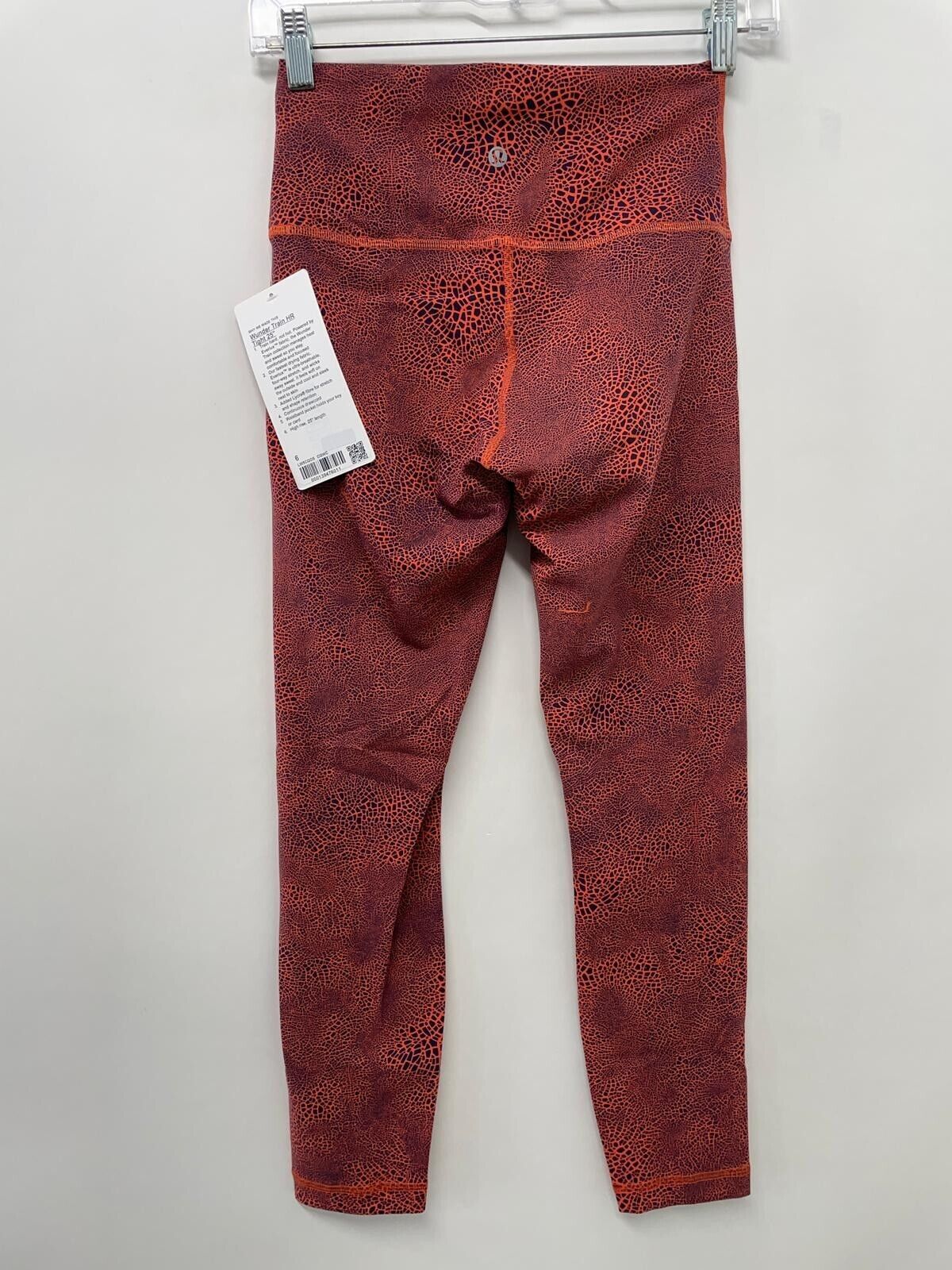 Lululemon Womens 6 Wunder Train HR Tight Legging 25" Crackle Glaze Orange