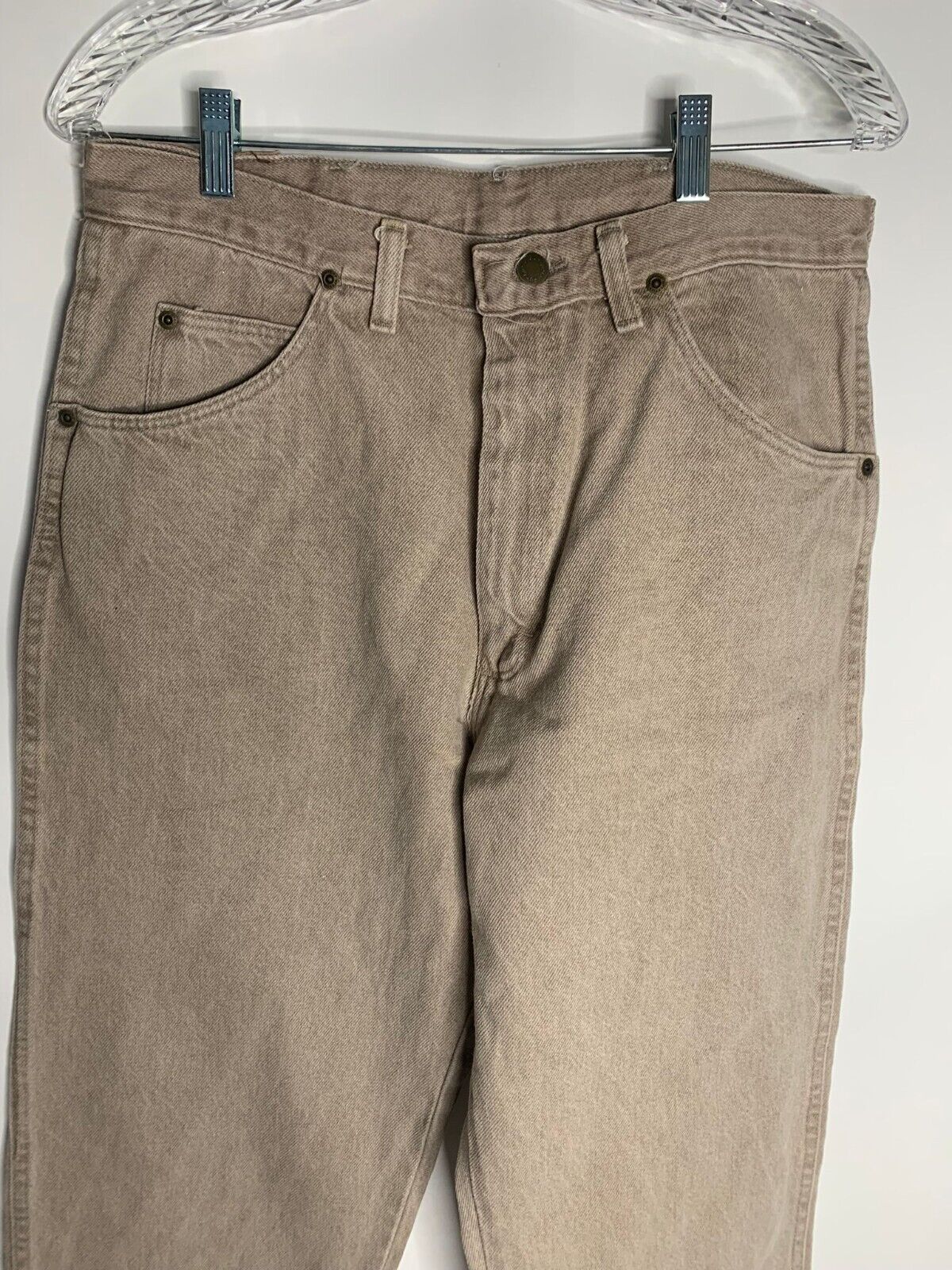 Wrangler Mens 33x34 Khaki Brown Rugged Wear Relaxed Fit Jeans VTG NOS USA 34x34