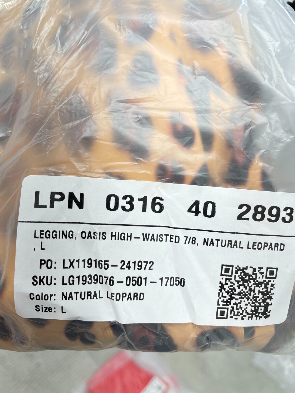 Fabletics Womens L Oasis PureLuxe High-Waisted 7/8 Legging Natural Leopard NWT