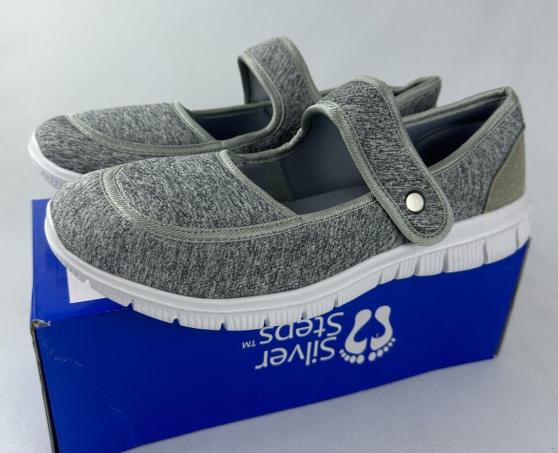 Silver Steps Womens 11 Miles Kimball Feather Lite Mary Jane Shoes GD-3862GY11