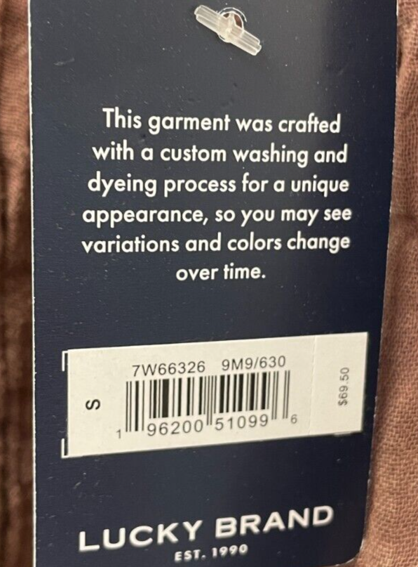 Lucky Brand Womens S Woven Mix Top Mauve Long Sleeve Elastic Cuffs 7W66326