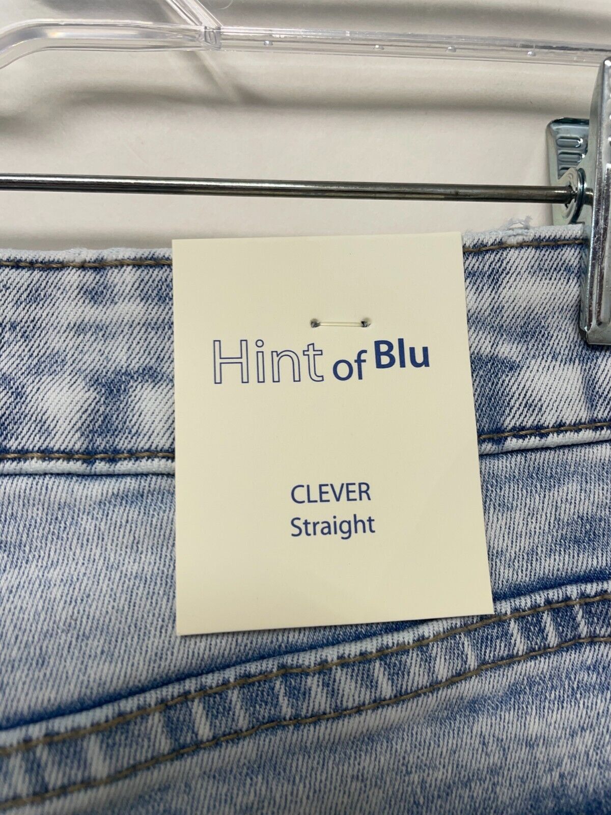 Hint of Blu Women's 10 Clever High Waist Slim Straight Leg Jeans Indigo Raw Hem