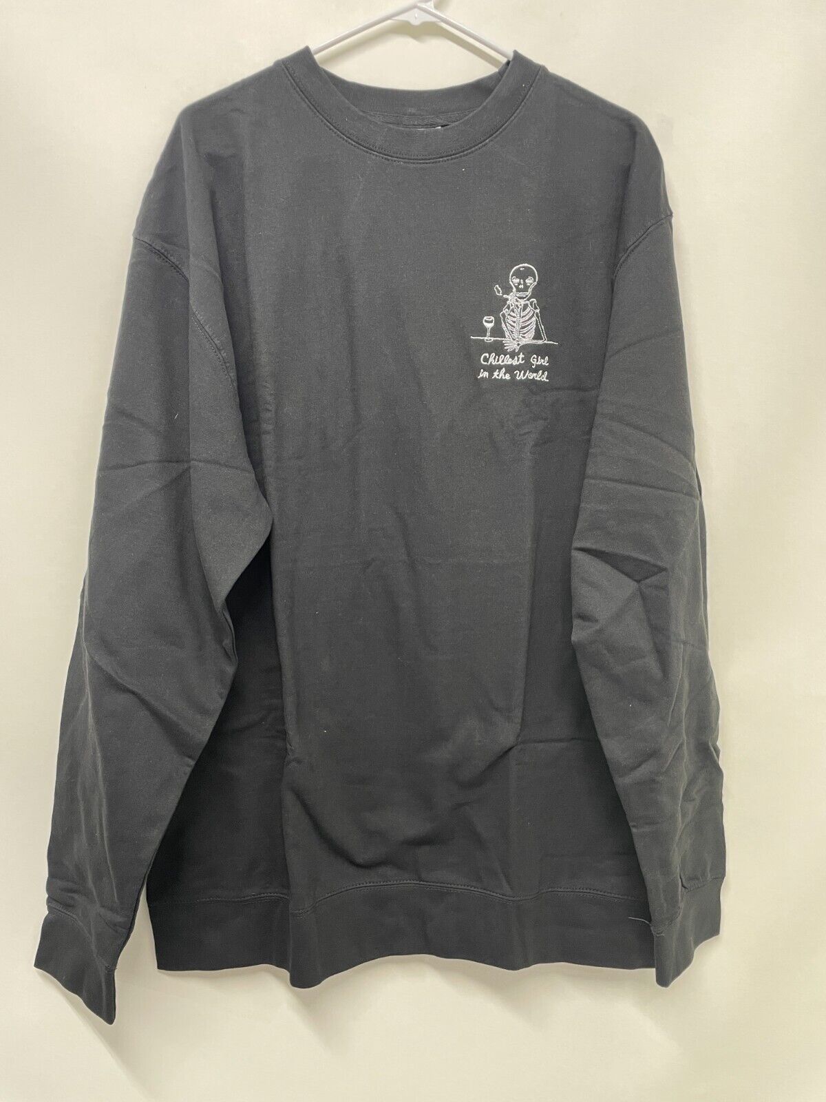 Olivia de Recat Women XXL Chillest Girl in the World Sweatshirt Black Olive