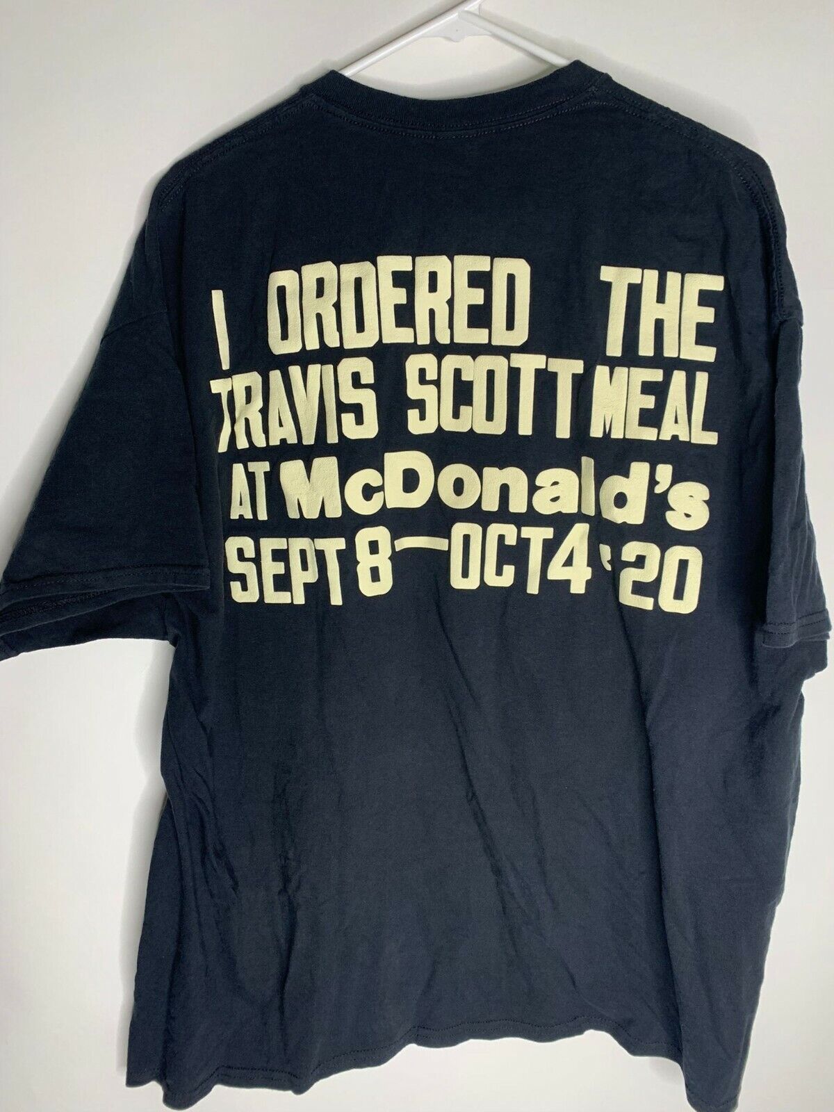 Cactus Jack Mens XL Black Travis Scott McDonalds Hamburger Meal T Shirt