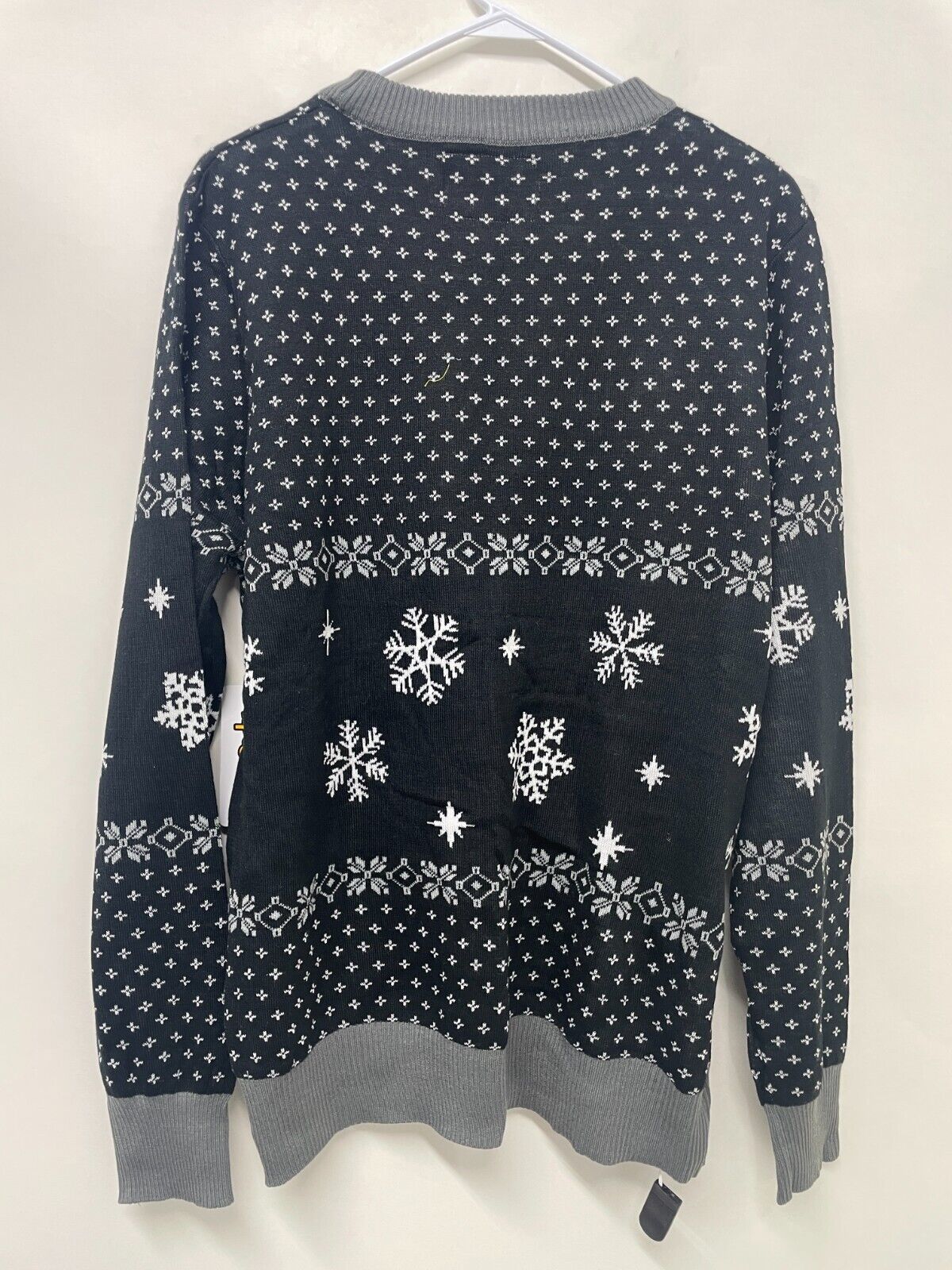 Tipsy Elves Men's XL Let it Snow Light Up Ugly Christmas Sweater Black LED NWT