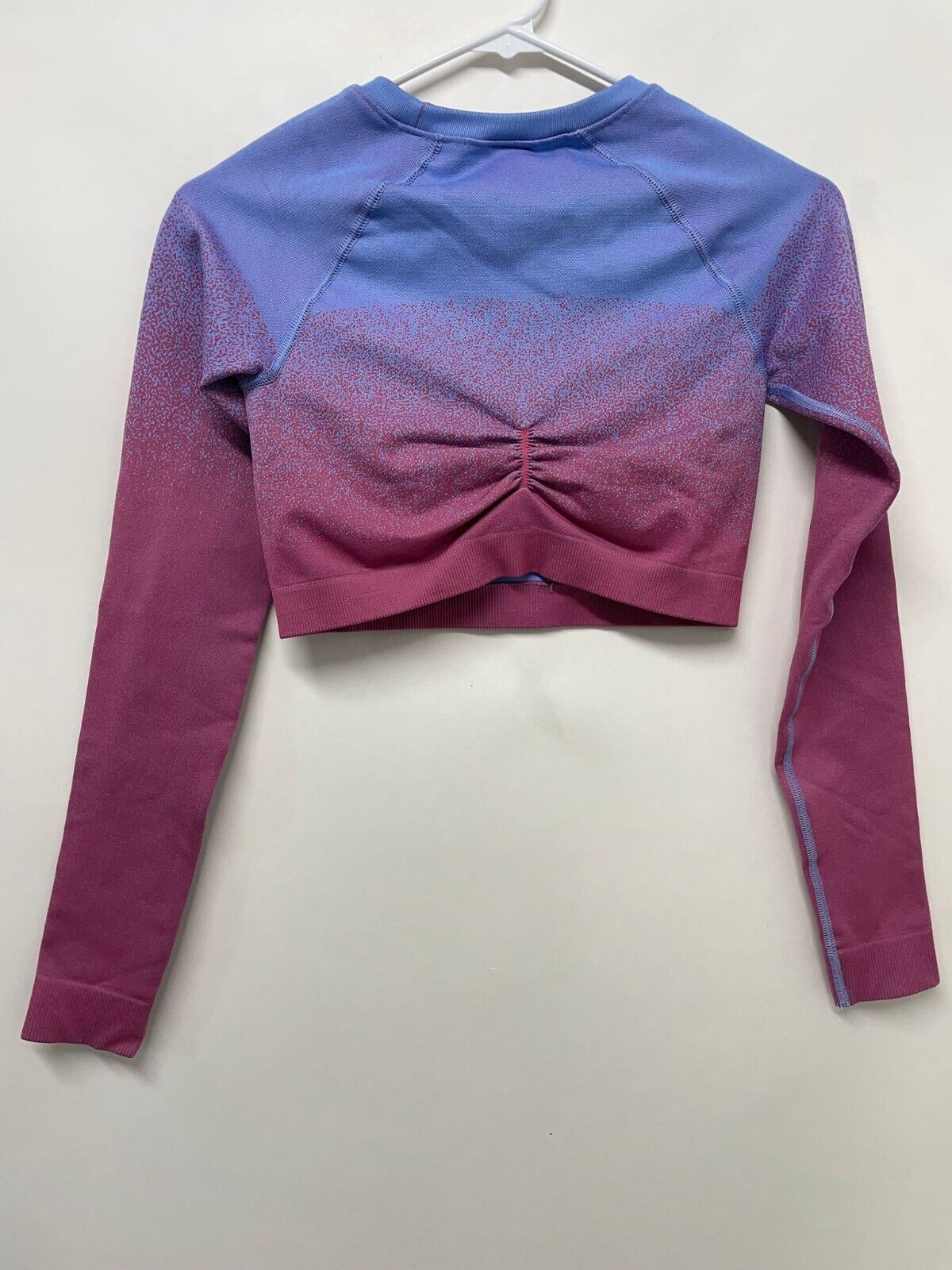 Gymshark Womens Adapt Seamless Ombre Long Sleeve Crop Top Gym Active Rose Pink
