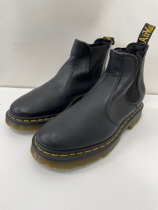 Dr Martens Womens 8 7M Black 2976 Smooth Leather Platform Chelsea Boots