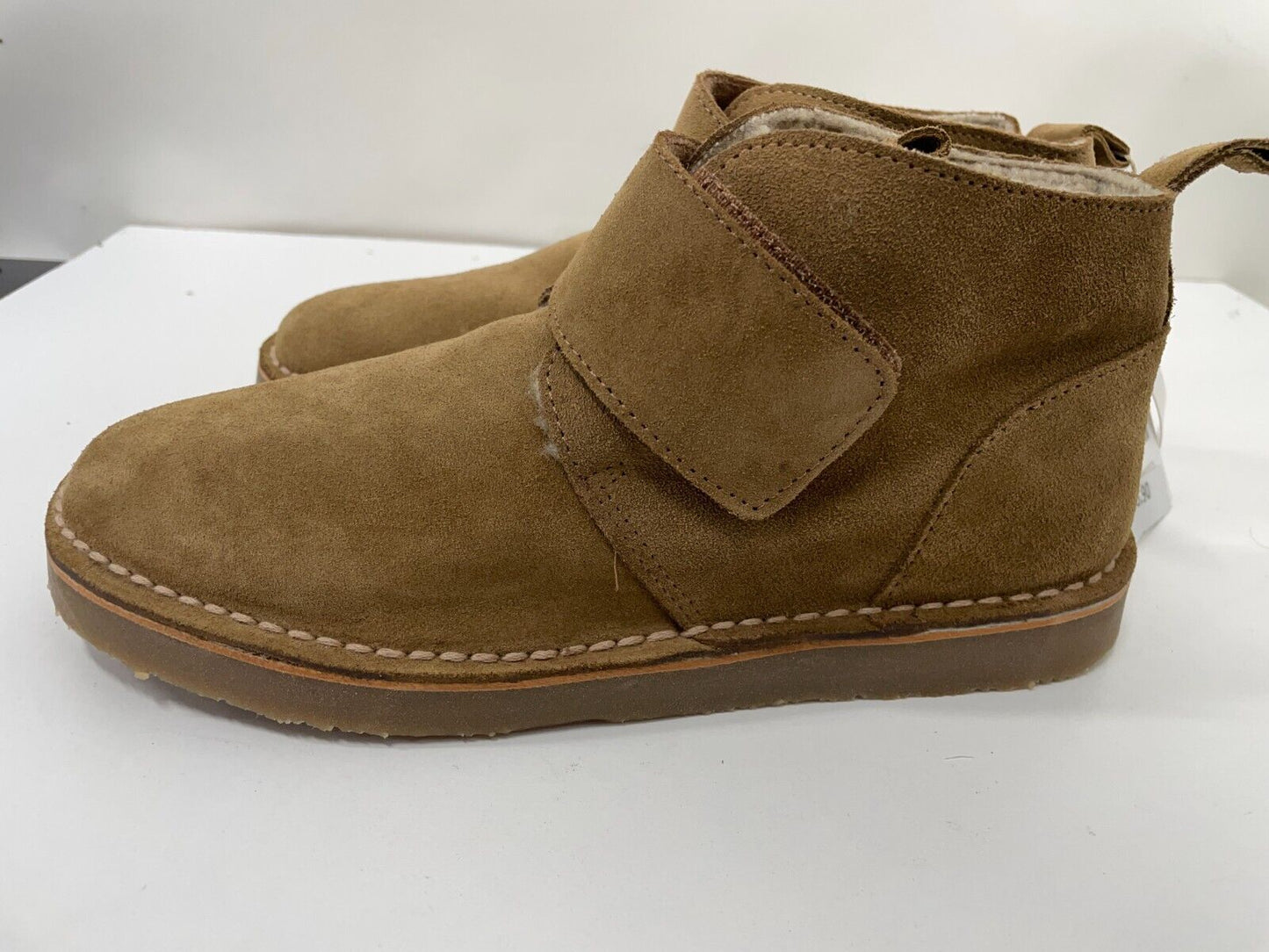 Zara Kids Girls 3.5 Leather Ankle Boots Brown Suede Hook & Loop 1150/030
