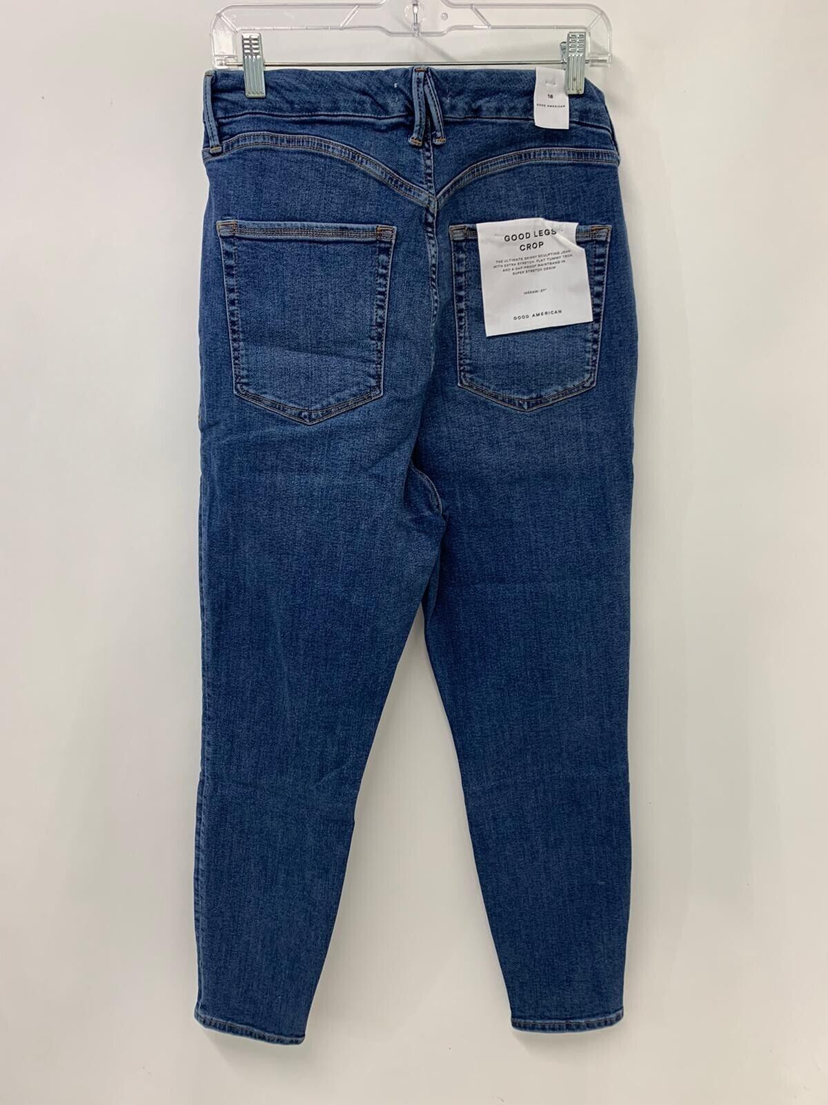 Good American Womens 18 Good Legs Crop Extreme V Jeans Blue615 Denim High Waist