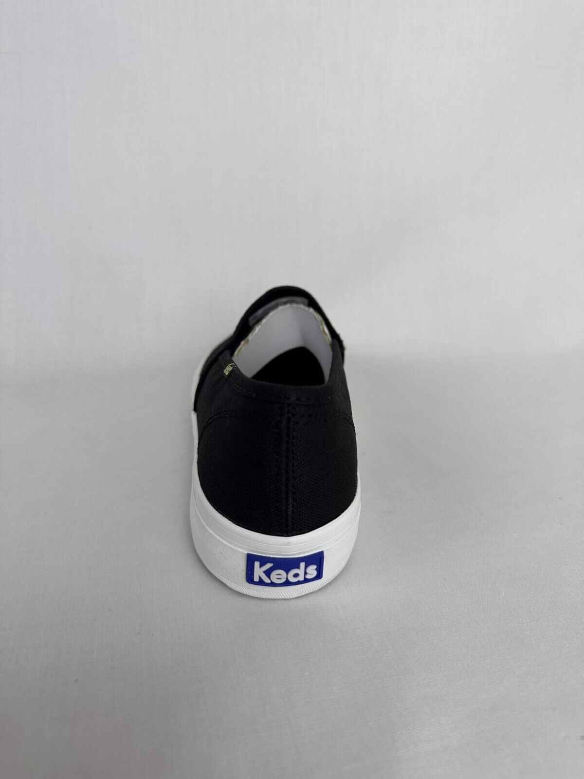 Keds Womens 7.5 Double Decker Wave Canvas Sneakers Black Slip On Low Top WF66526