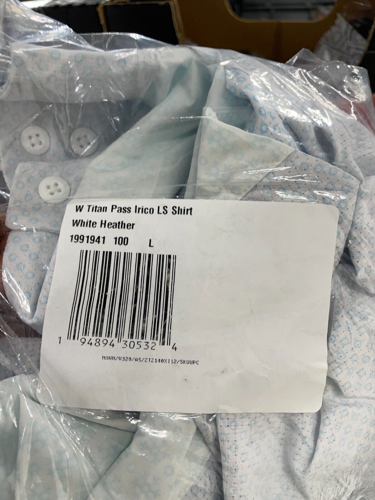 Columbia Womens L Titan Pass Irico Long Sleeve Shirt White Heather COL-1991941