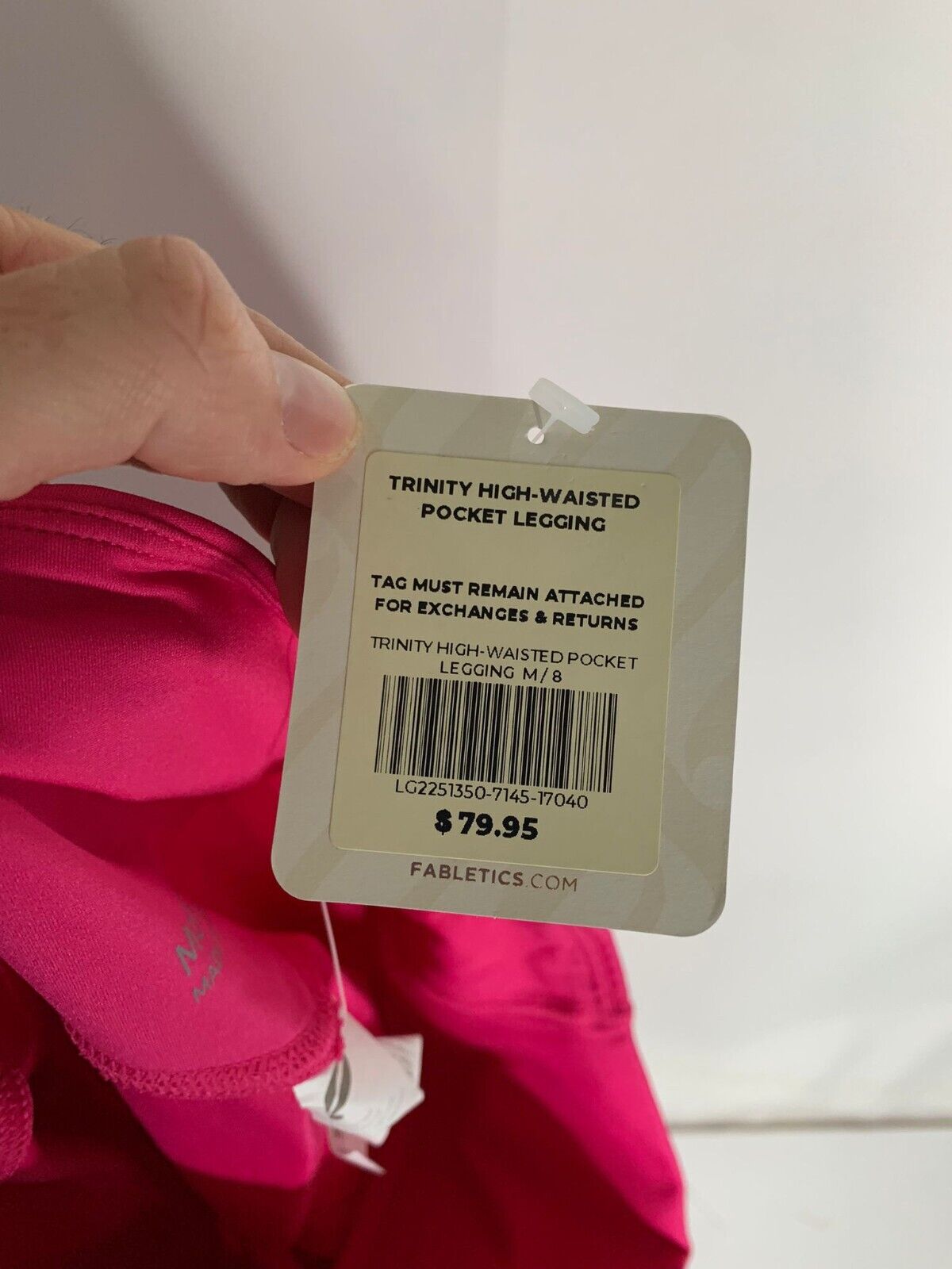 Fabletics Womens M Trinity High Waisted Pocket Legging Dark Pink Motion365