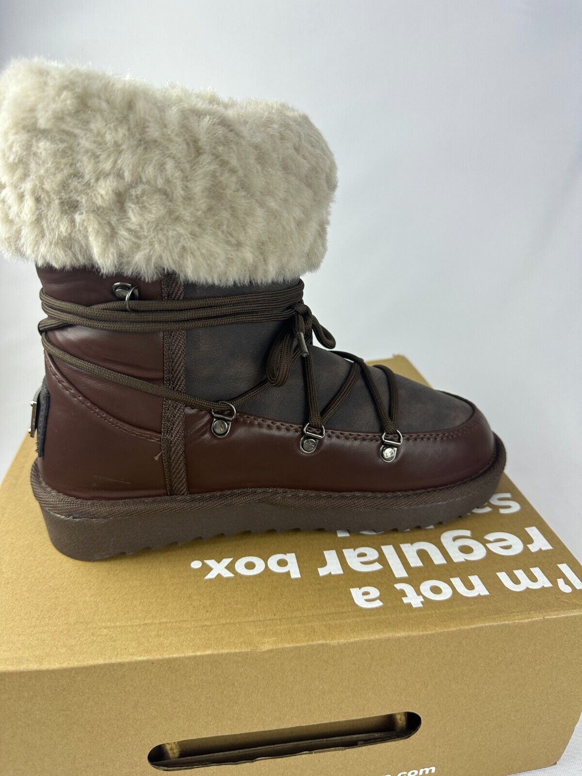 D Franklin Womens 38 Napatec Plush Brown Sherpa Eskimo Nordic TRK Boots MIK18173