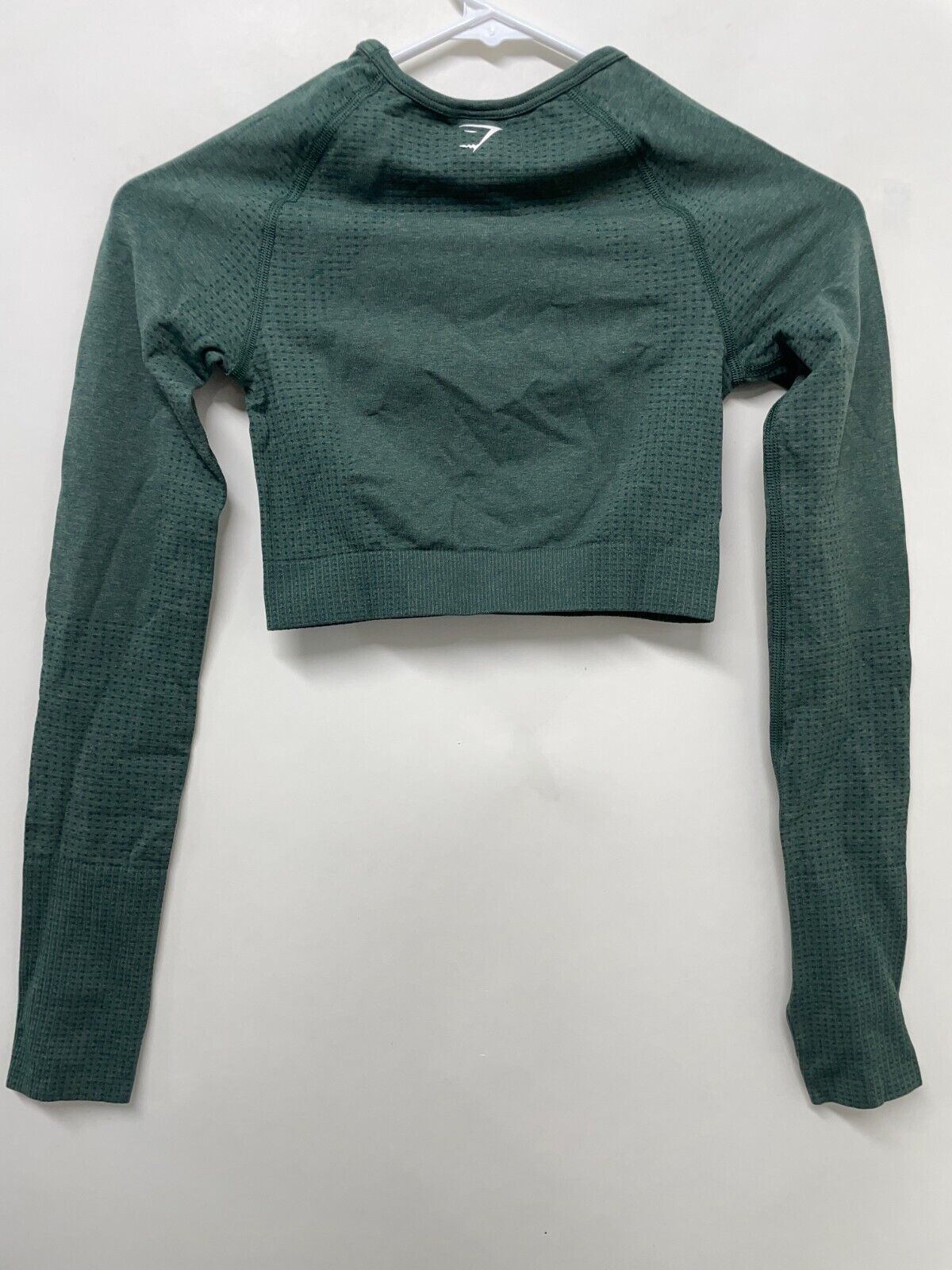 Gymshark Womens XS Vital Seamless 2.0 Crop Top Woodland Green Marl B1A3D-EBTF