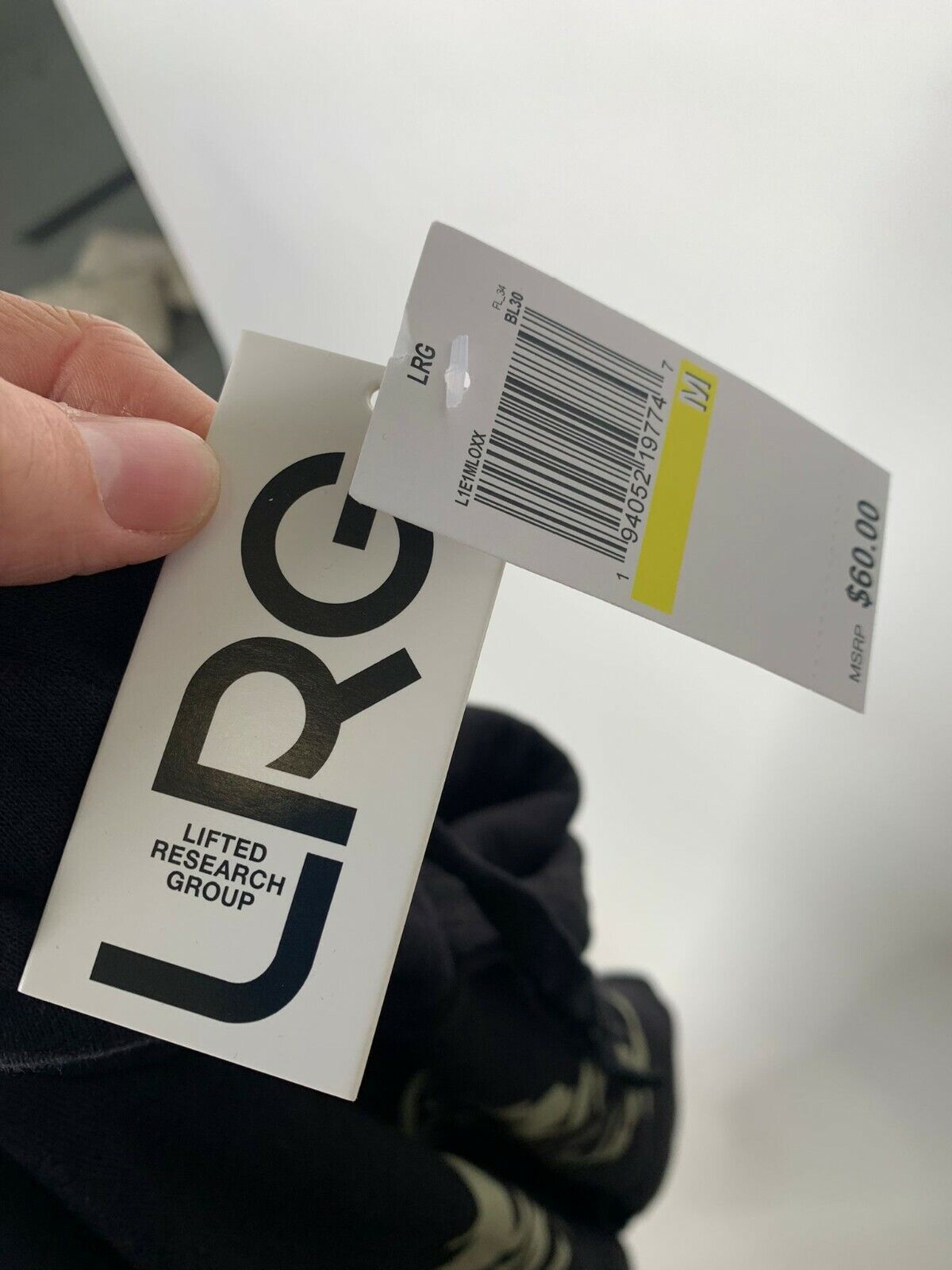 LRG Lifted Original Research Group Mens M Pullover Hoodie Sweatshirt Black