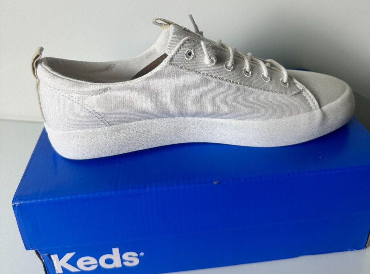 Keds Women's 7 Kickback Canvas Slip On Casual Sneakers Shoes White WF66041