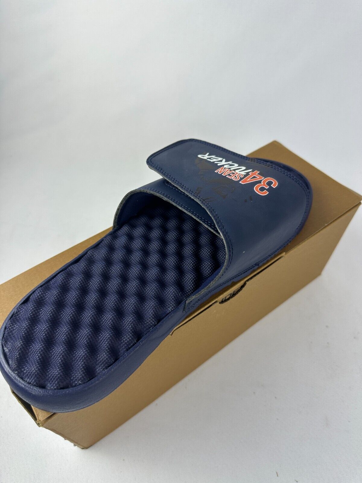 ISlide Men 9 Mantra 34 Sean Tucker Primary Navy Blue Slide Sandals Syracude Bucs