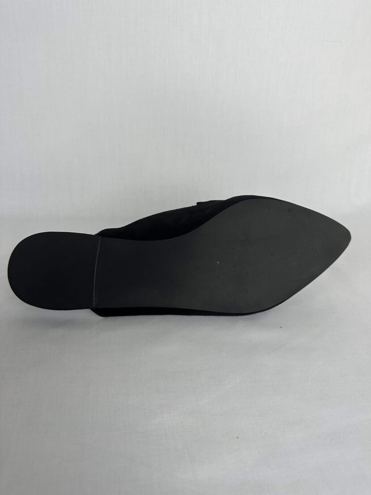 Steve Madden Womens 9.5 Flavor Mule Black Pointed Toe Slip On Flat Suede Leather