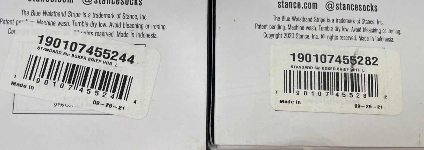 Lof of 3 Stance Mens L Standard 6" Boxer Brief White Gray Black Cotton Blend