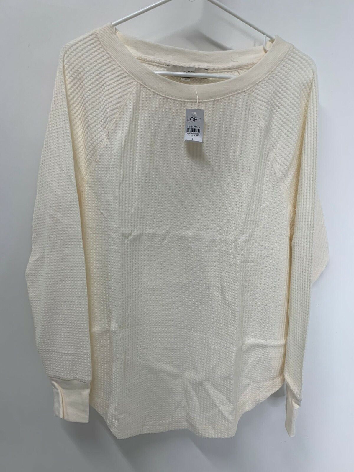 Loft Womens L Lot of 2 Waffle Gray Ivory Shirttail Tunic Top Sweater Ann Taylor