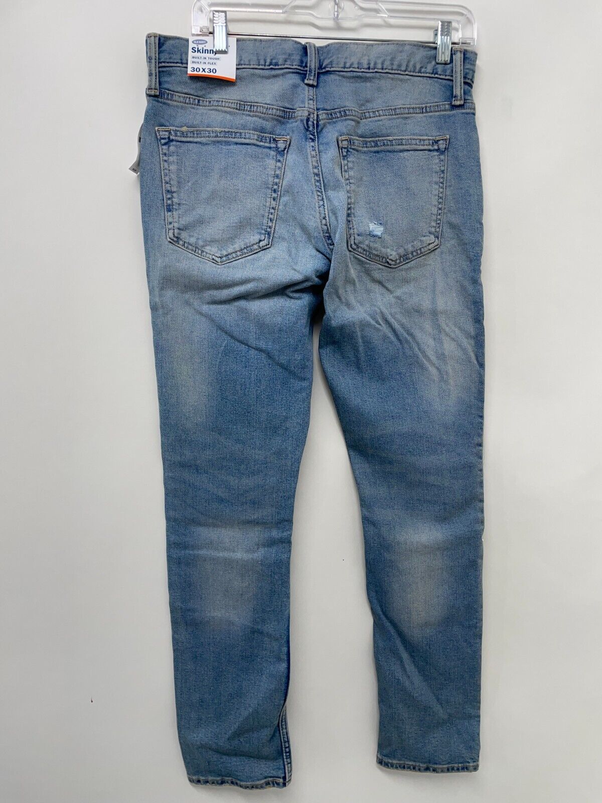 Old Navy Men's 30x30 Skinny Built-In Flex Distressed Jeans Light Authentic NWT