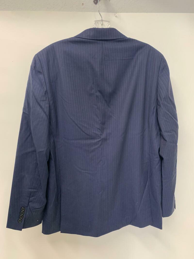 Hickey Freeman Mens 40R Navy Blue Pinstripe Milburn II Suit Jacket Blazer 42R