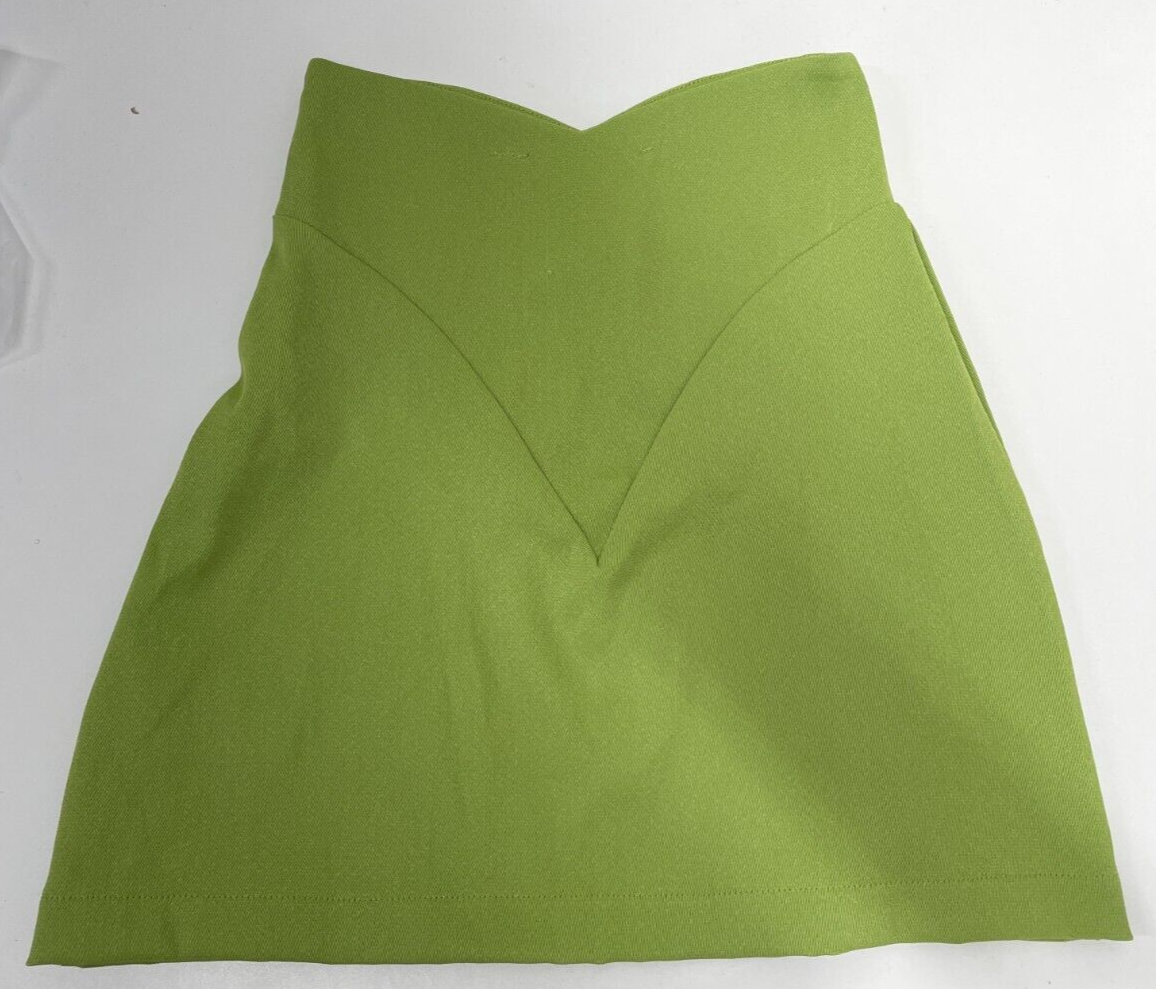 Sami Miro Vintage Women's S Butterfly Skirt Mod Green Up-Cycled Fabric Mini NEW
