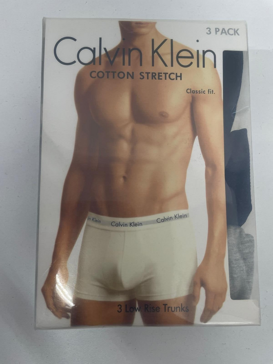 Calvin Klein Mens M 3 Pack Low Rise Trunks Boxer Briefs Cotton Stretch