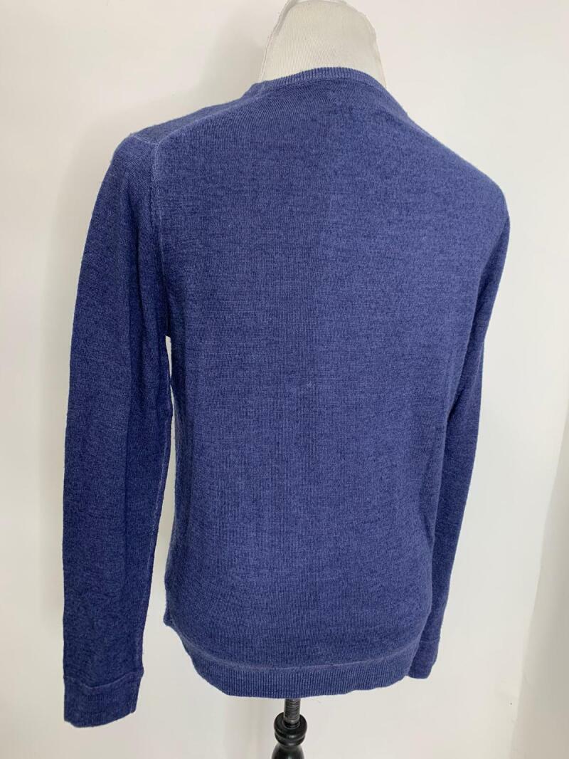 Nordstrom Signature Mens S Navy Blue Merino Wool Garment Dye Crewneck Sweater