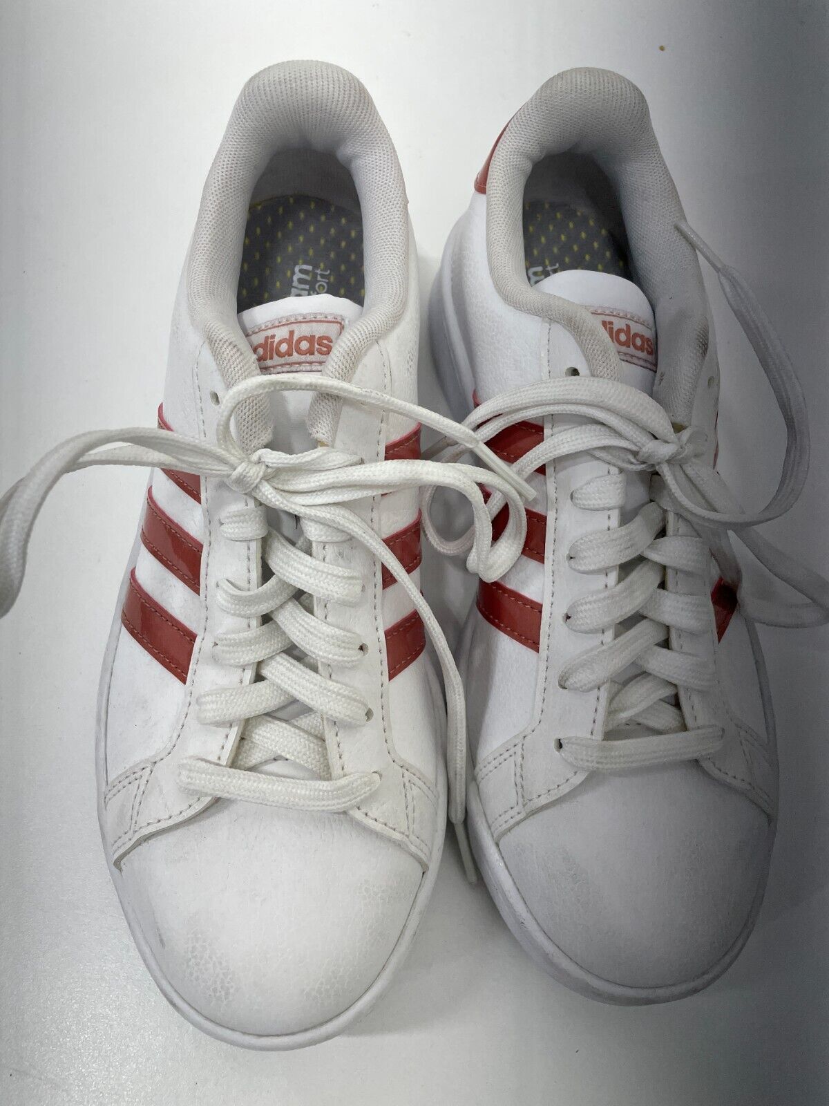 adidas Women's 6.5 Grand Court Shoe Raw Pink White Vegan Leather Sneaker EE8178