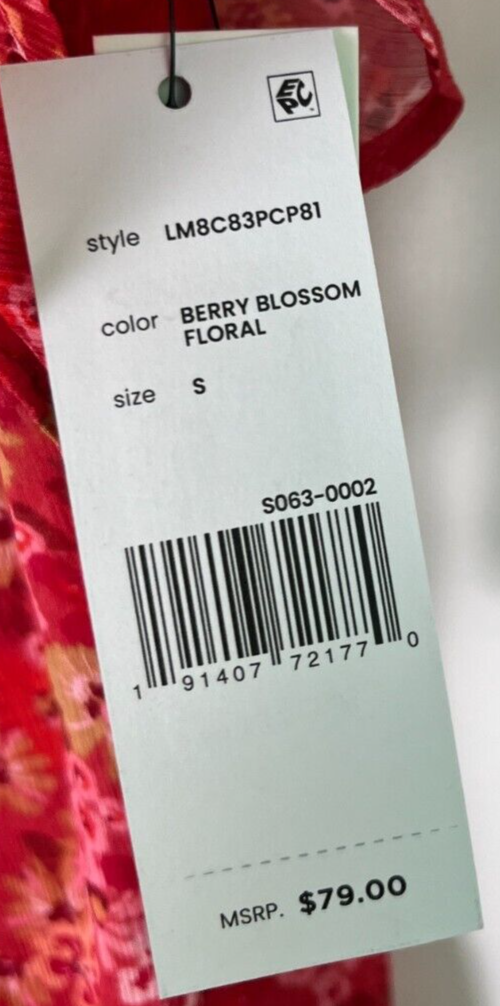 Liverpool Los Angeles Womens S Ruffle Flutter Sleeve Blouse Berry Red Floral Top