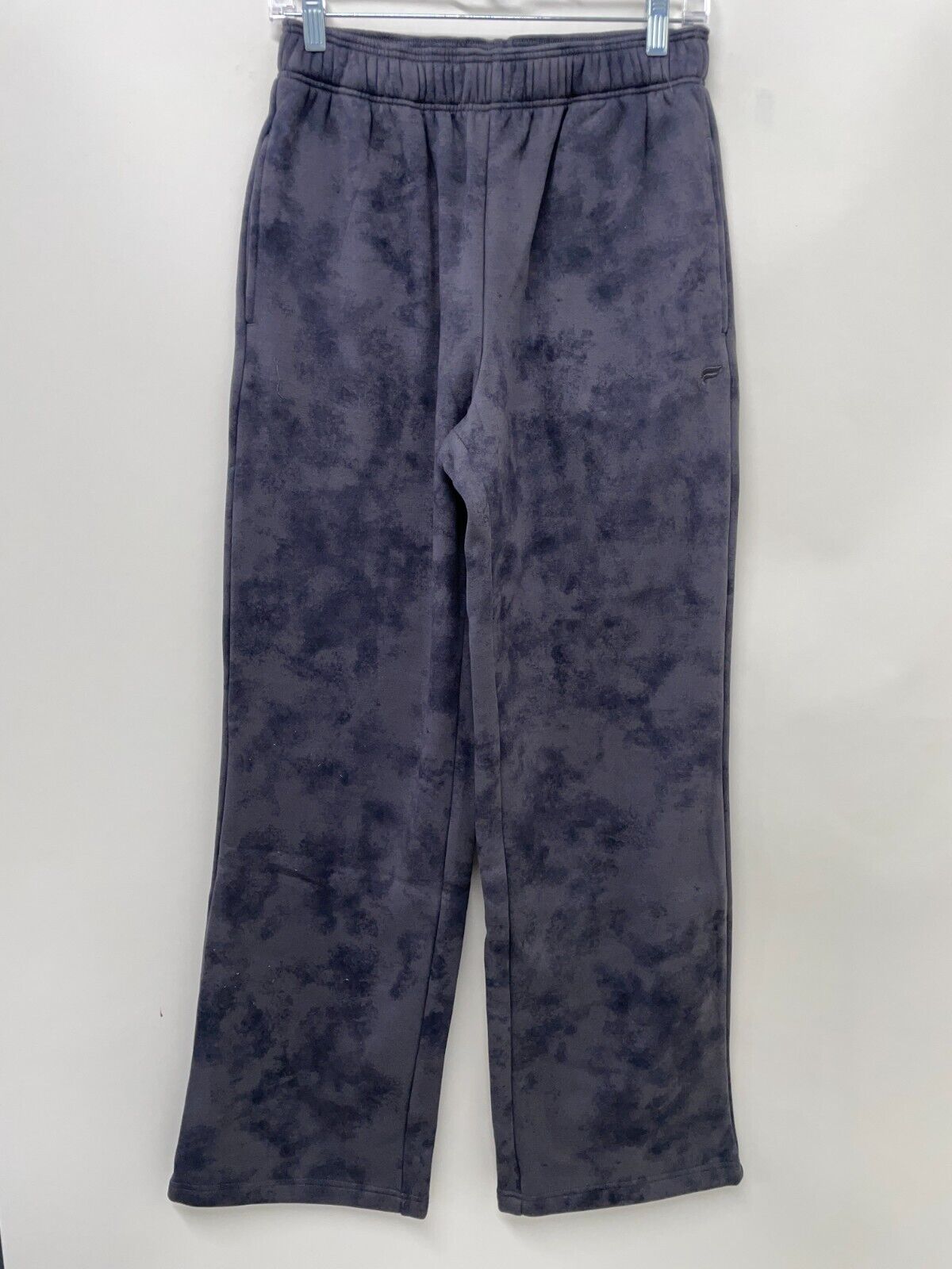 Fabletics Womens S Cozy Fleece Wide Leg Tracksuit Bottoms Onyx Smudge PT2356933