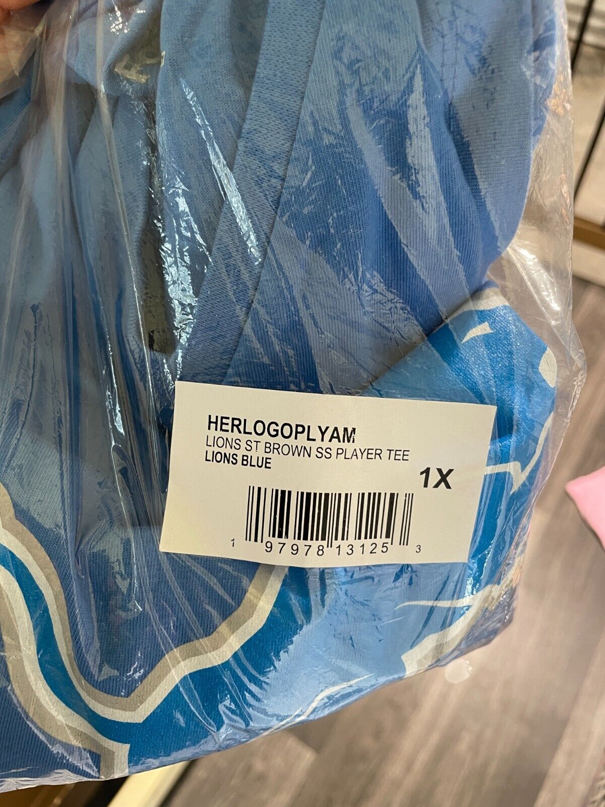 Fanatics Women 1X Detroit Lions NFL Amon Ra St. Brown V-Neck Blue Jersey T Shirt