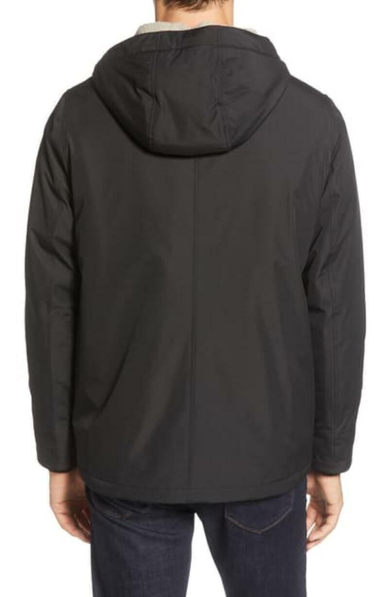 Ted Baker London Mens 7 Black Kinvara Slim Fit Hooded Puffer Jacket Coat Zip Up