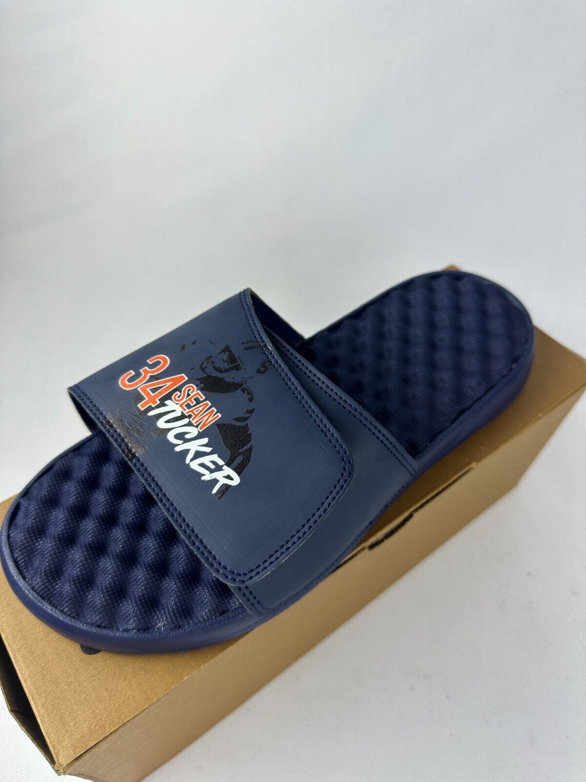 ISlide Men 9 Mantra 34 Sean Tucker Primary Navy Blue Slide Sandals Syracude Bucs