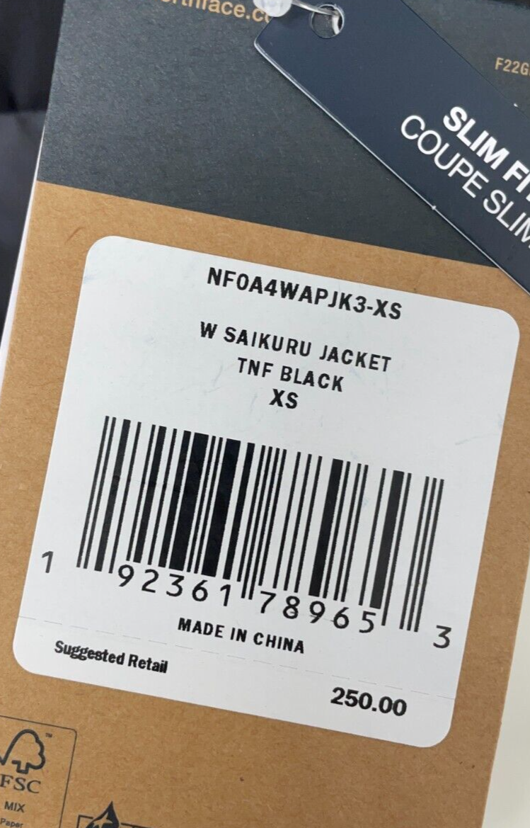 The North Face Womens XS Saikuru Windproof Quilted Puffer Jacket Black 853N