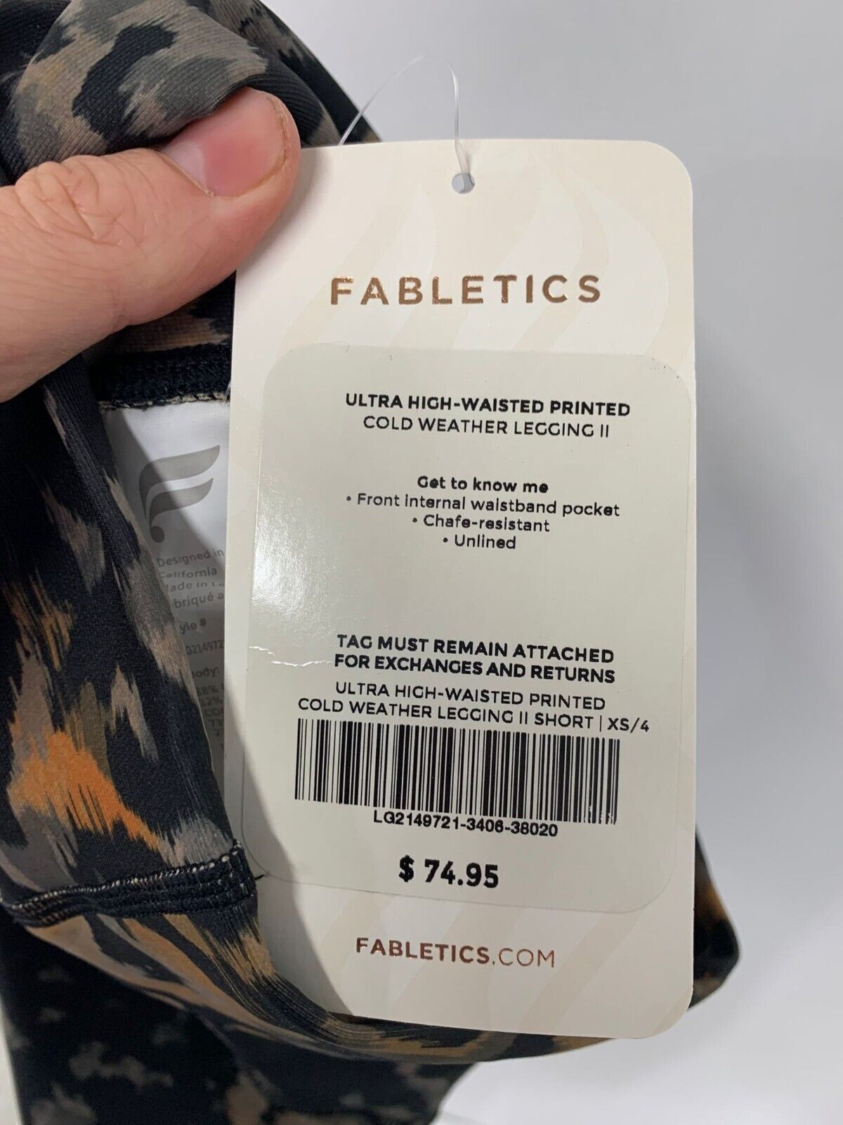 Fabletics Womens XS Ultra High Waisted Cold Weather Legging II Wild Camo Yoga