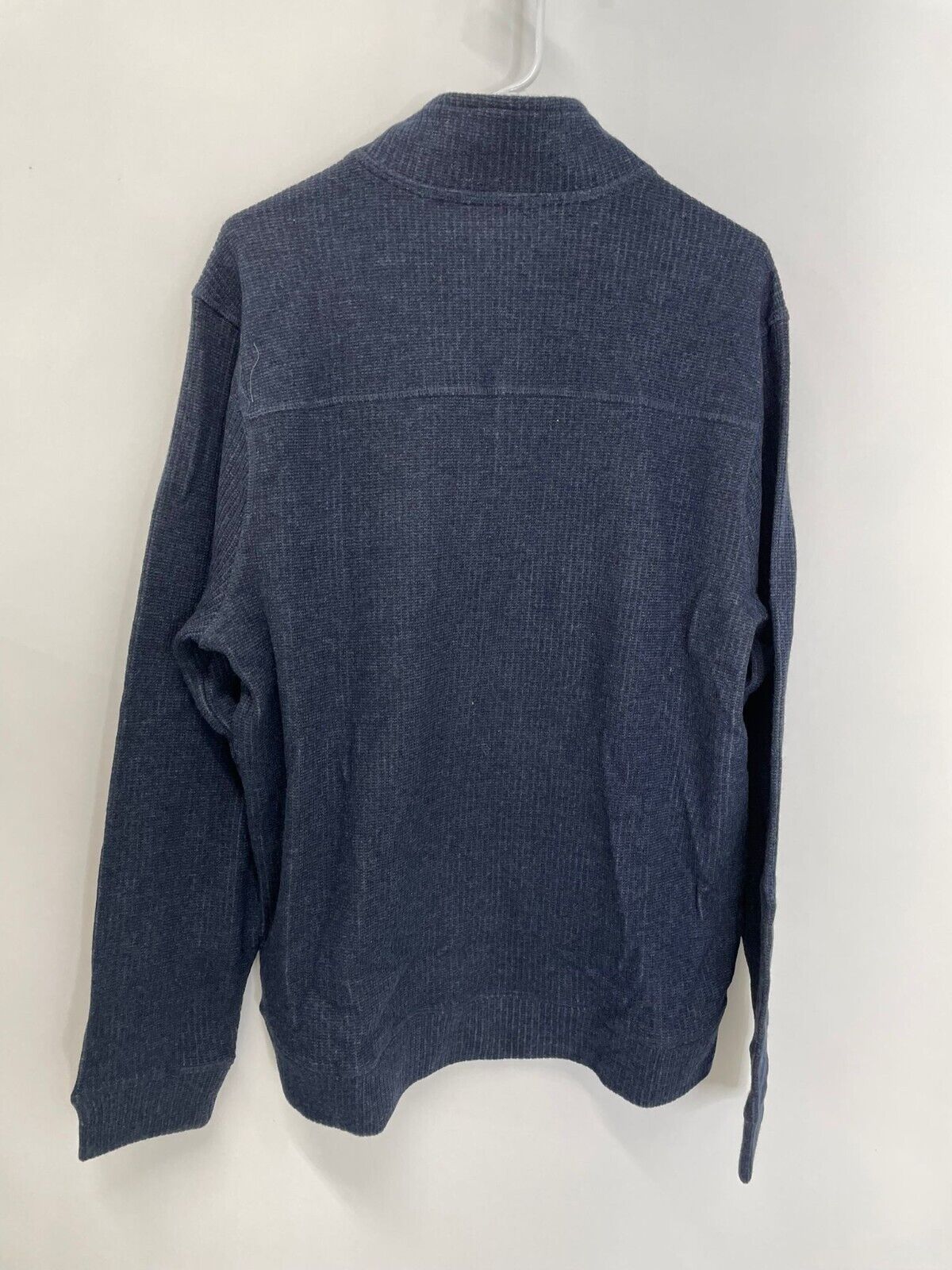 Toad & Co Mens L Breithorn 1/4 Zip Sweater Pullover Big Sky Navy Wool Blend
