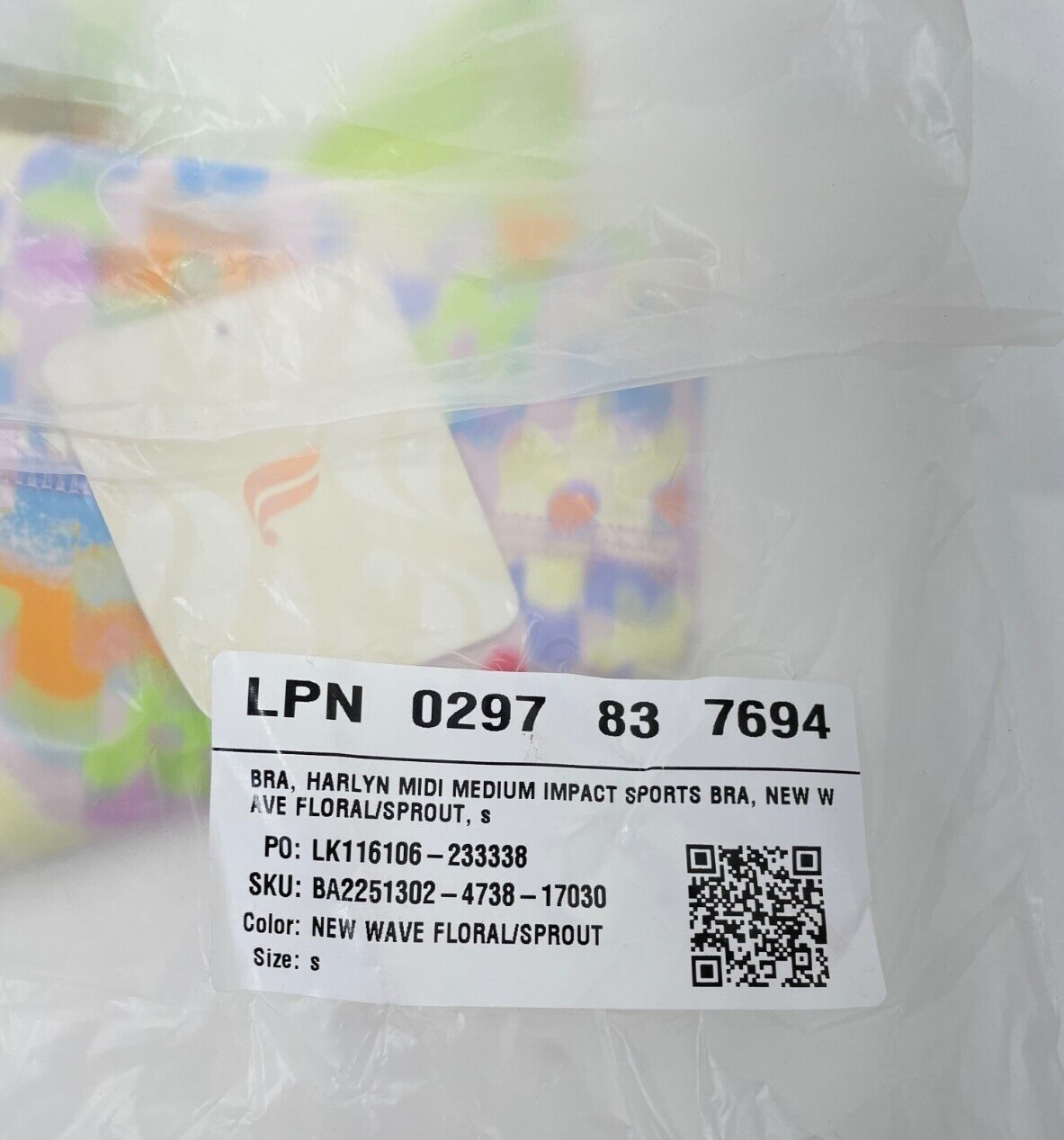 Fabletics Women's S Harlyn Midi Medium Impact Sports Bra New Wave Floral/Sprout