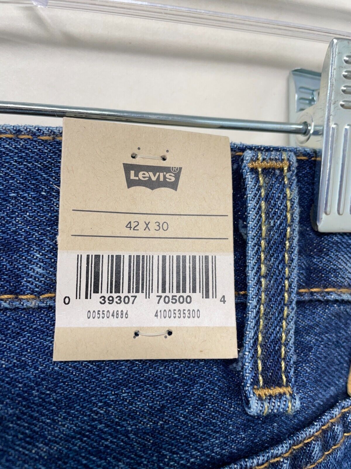 Levi's 550 Mens 42x30 Relaxed Fit Jeans Dark Stonewash Tapered Leg Denim