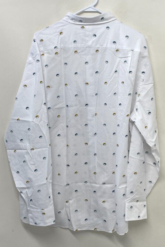Charles Tyrwhitt Mens XXL Non-Iron Hedgehog Print Shirt White Button Down