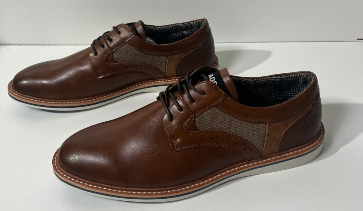 Madden Men's 12 Vypper Mixed Media Leather Derby Dress Shoe Cognac Brown 580120
