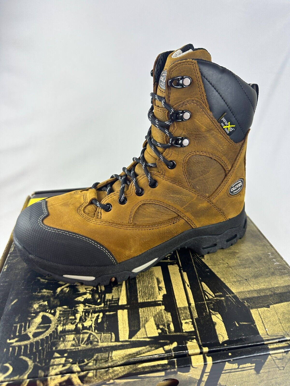 Oliver Womens 11.5 Steel Toe Work Safety Boot 8" Electrical Hazard Brown OL24031