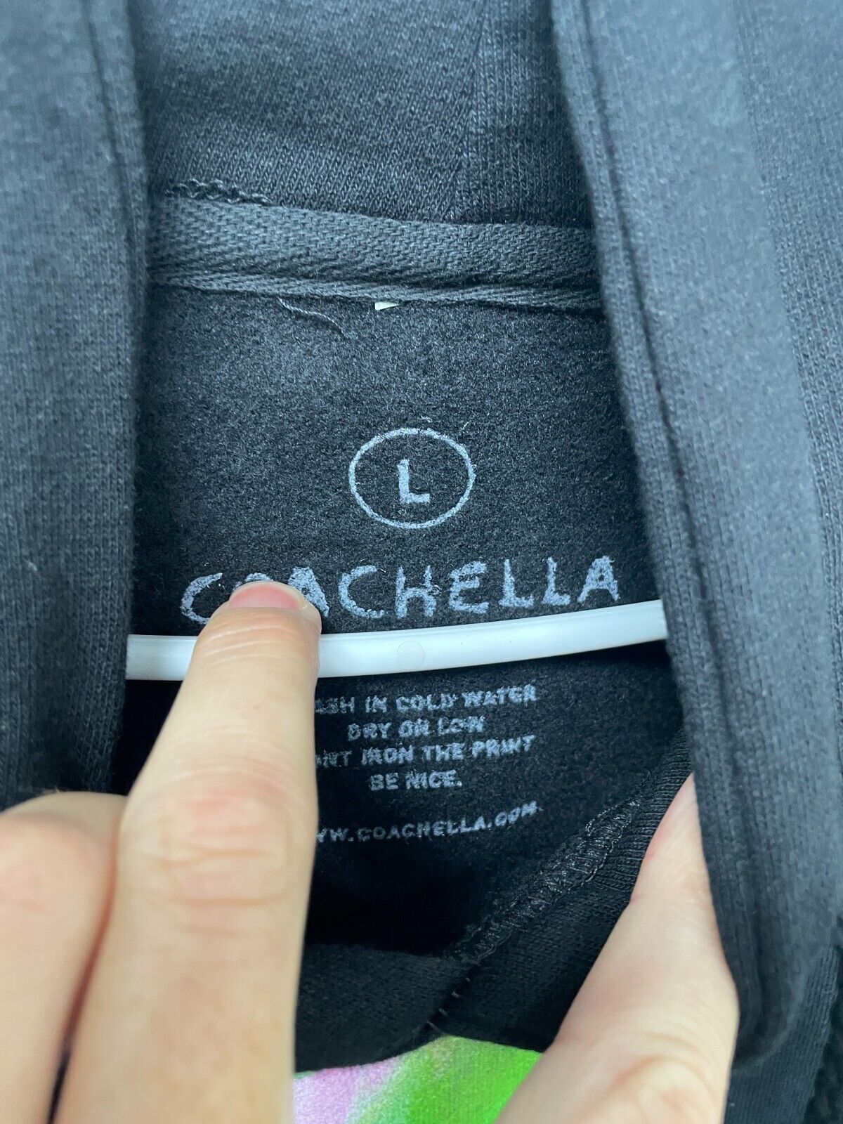 Coachella Unisex L Poppy Hoodie Black Sweatshirt Music Festival Pullover 2022