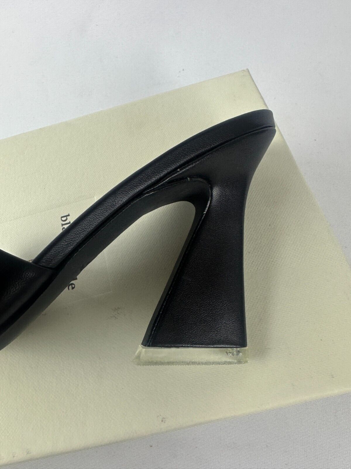 Black Suede Studio Womens 9 Nadya Tilt-Heel Mule Sandals Leather Open Toe