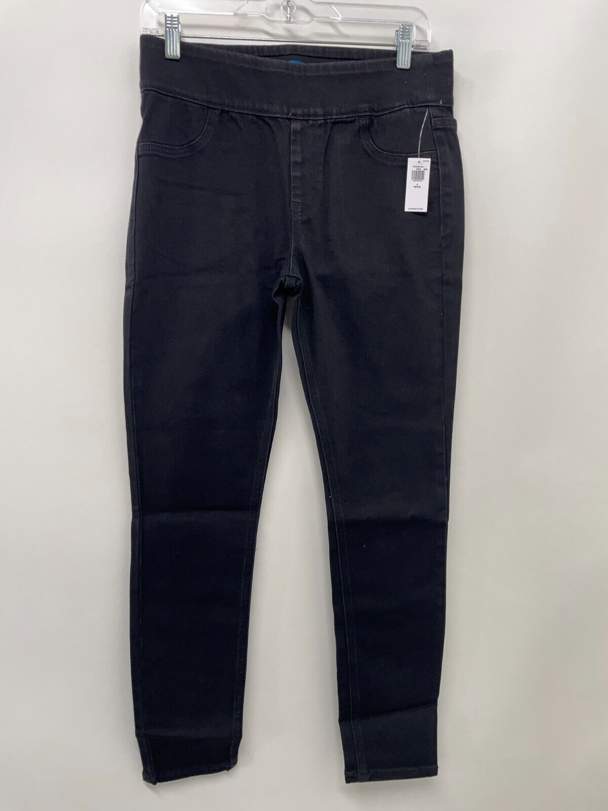 Old Navy Women's 6P Mid-Rise Wow Super Skinny Jeggings Black Wash Petite 737538