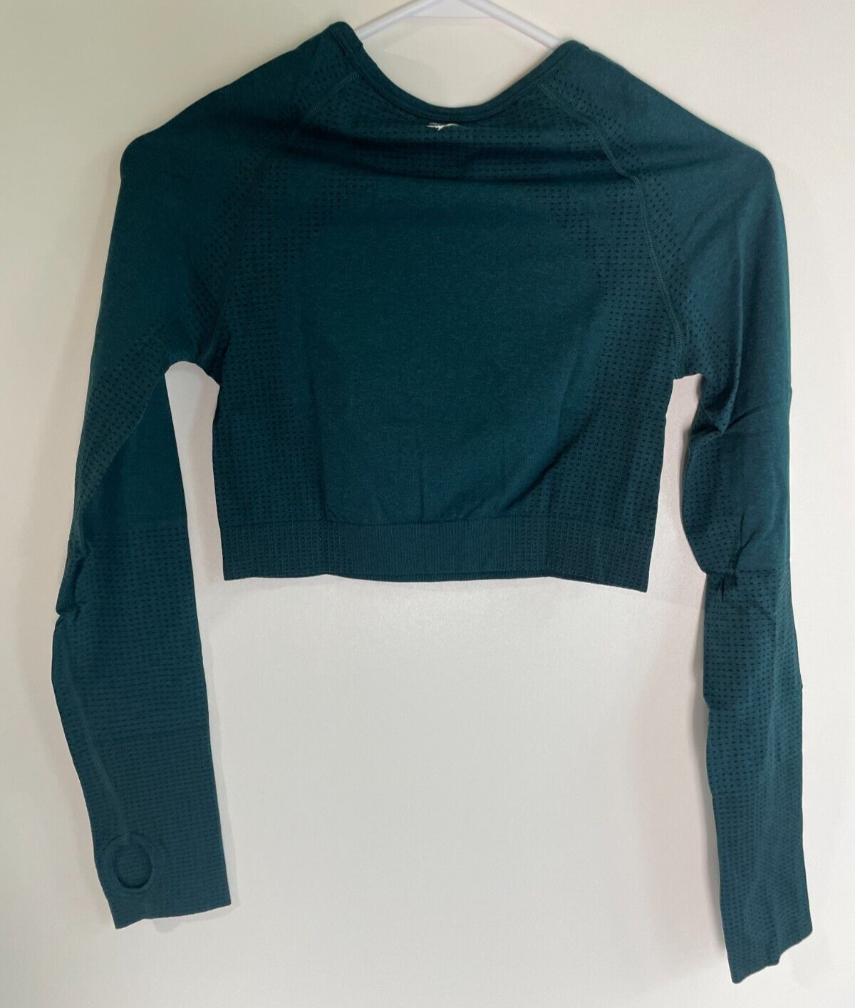 Gymshark Women's M Vital Seamless 2.0 Crop Top Deep Teal Marl B1A3D-TBK1