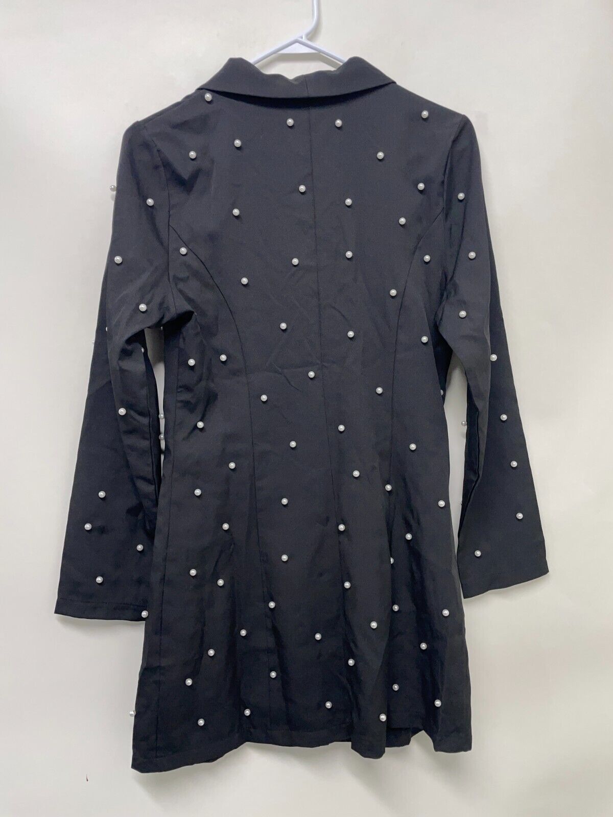 Saint Genies Women's 6 Selena Pearl Embellished Tuxedo Blazer Dress Black ASOS