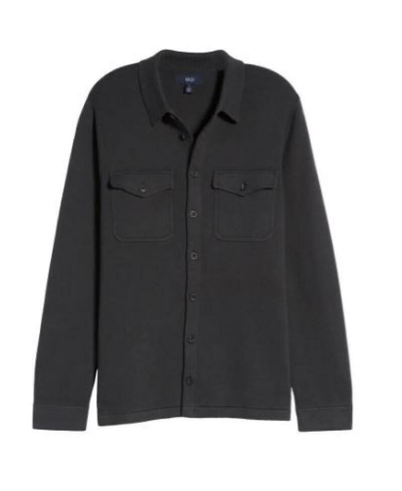 1901 Mens XL Charcoal Heather Gray Sweater Chore Jacket Button Shirt Cardigan